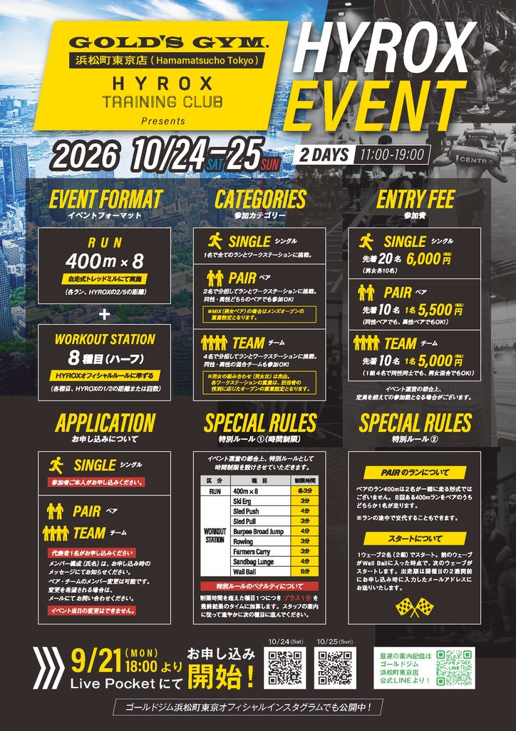 【HYROX　EVENT詳細情報解禁】